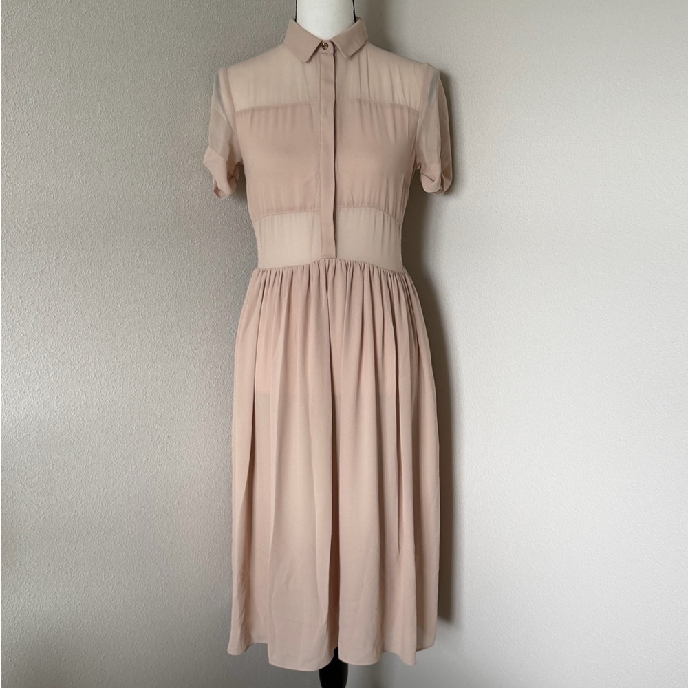 Topshop Soft Beige Midi Dress